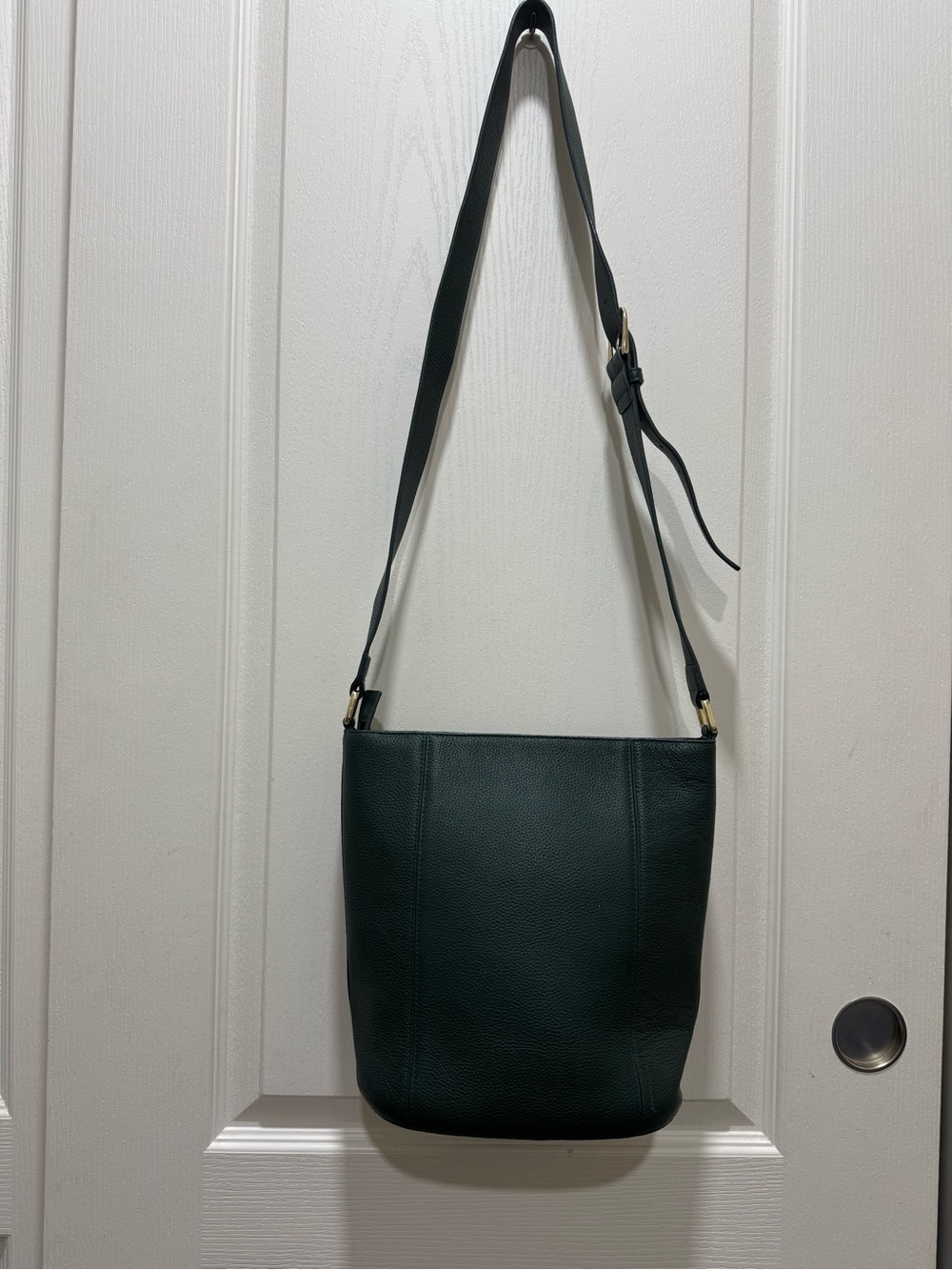 Nordstrom Genuine Leather Green Crossbody Bucket Bag
